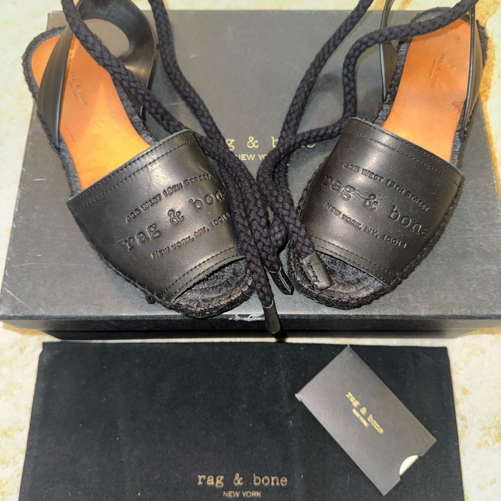 Rag & Bone Women's Black Estelle Espadrille Sandals Size 36